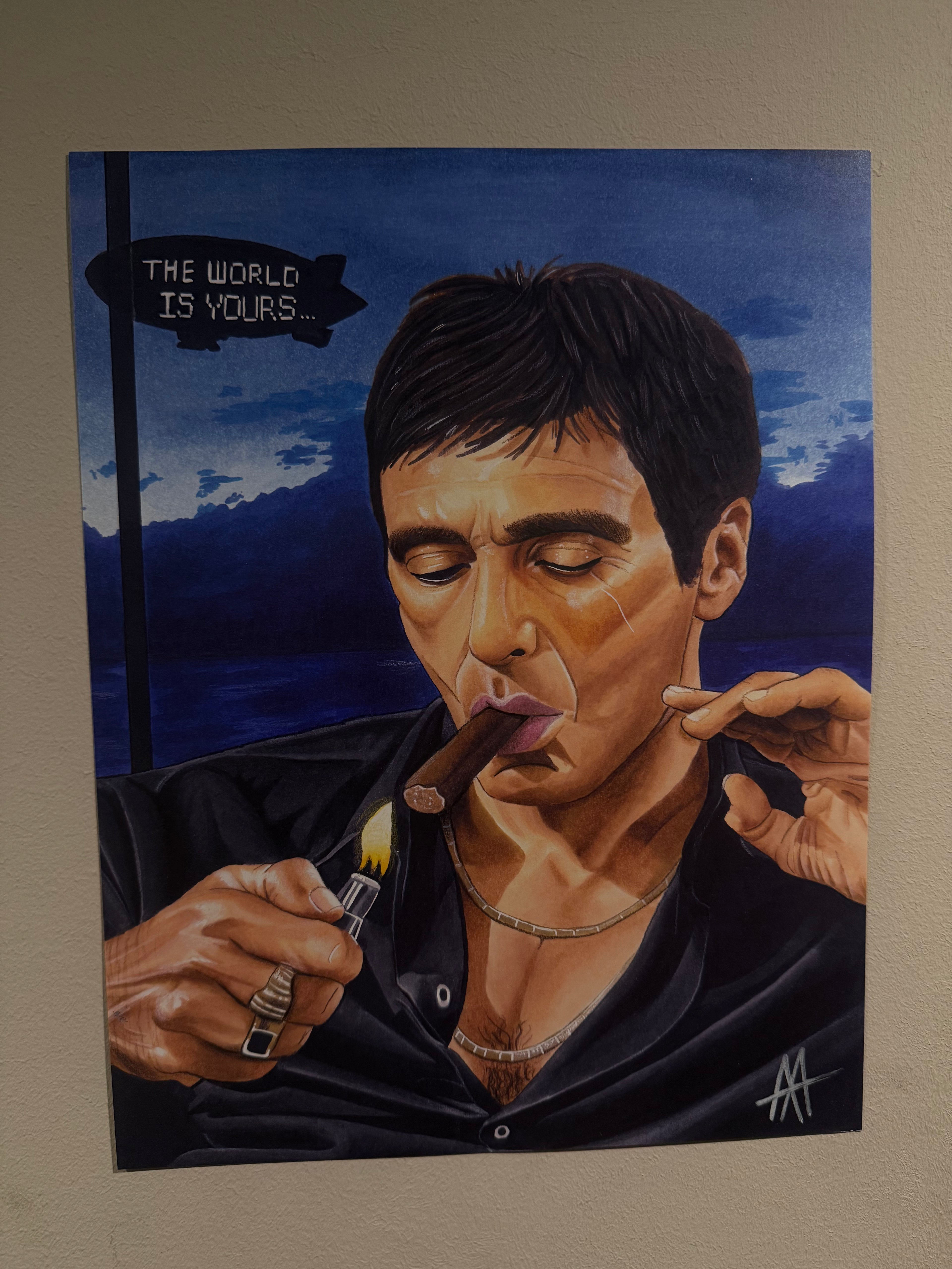 Scarface — Original hand-painted Scarface Tony Montana pop art print by Antonio Adamo