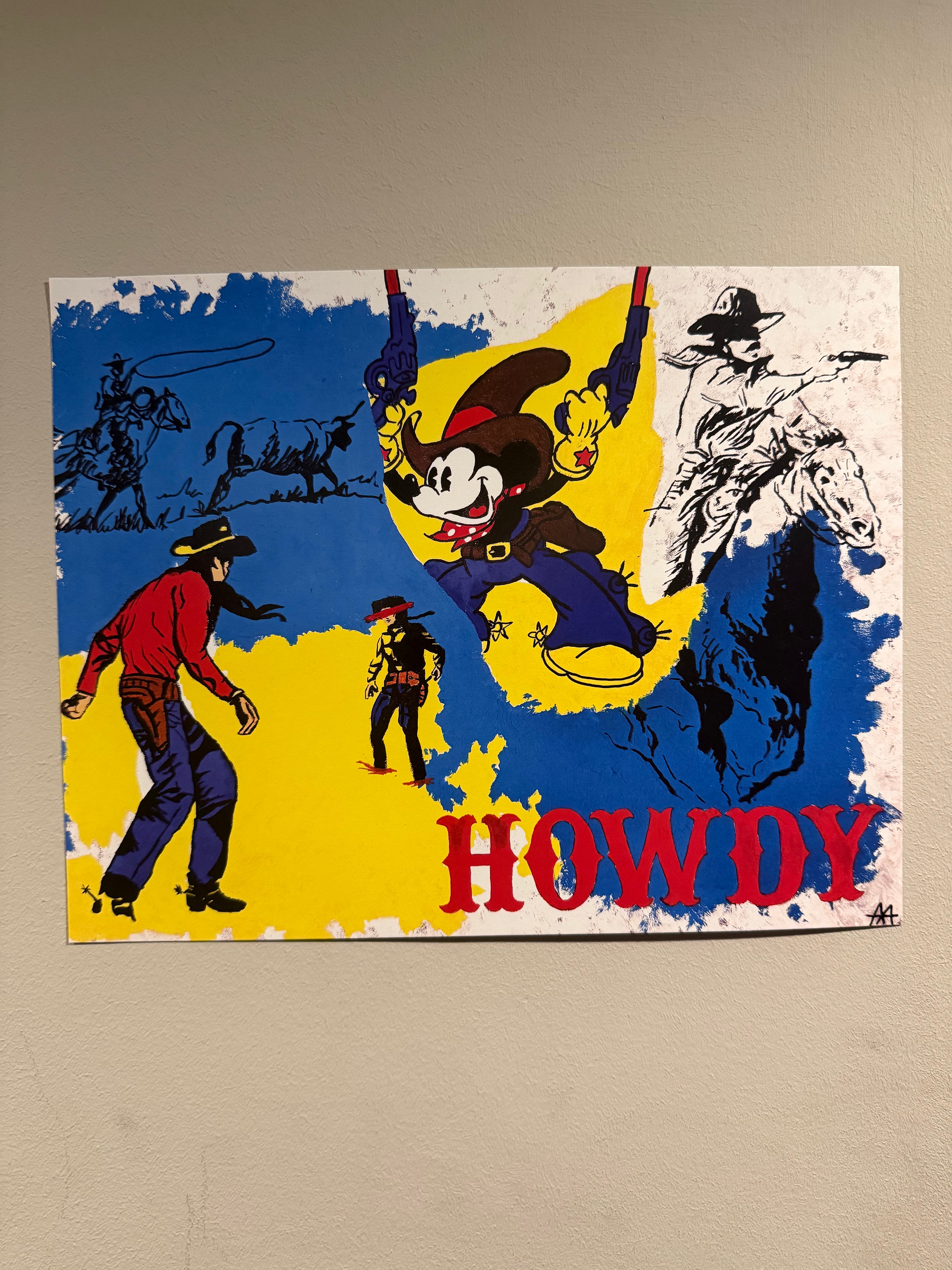 Howdy — Original hand-painted Howdy Western pop art painting by Antonio Adamo
