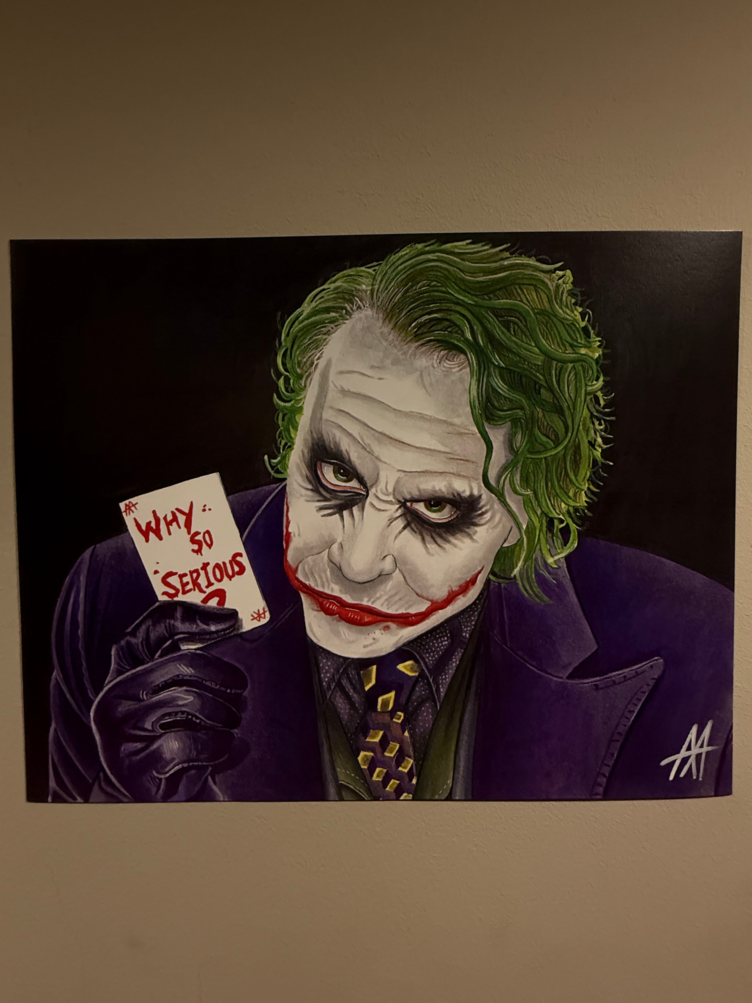The Joker "Why So Serious" — Original hand-painted Joker Why So Serious DC Comics pop art print by Antonio Adamo
