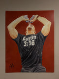 Stone Cold Steve Austin 3:16 — Original hand-painted Stone Cold Steve Austin 316 WWE wrestling pop art print by Antonio Adamo