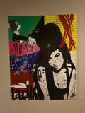 Amy Winehouse — Original hand-painted Amy Winehouse pop art collage print by Antonio Adamo
