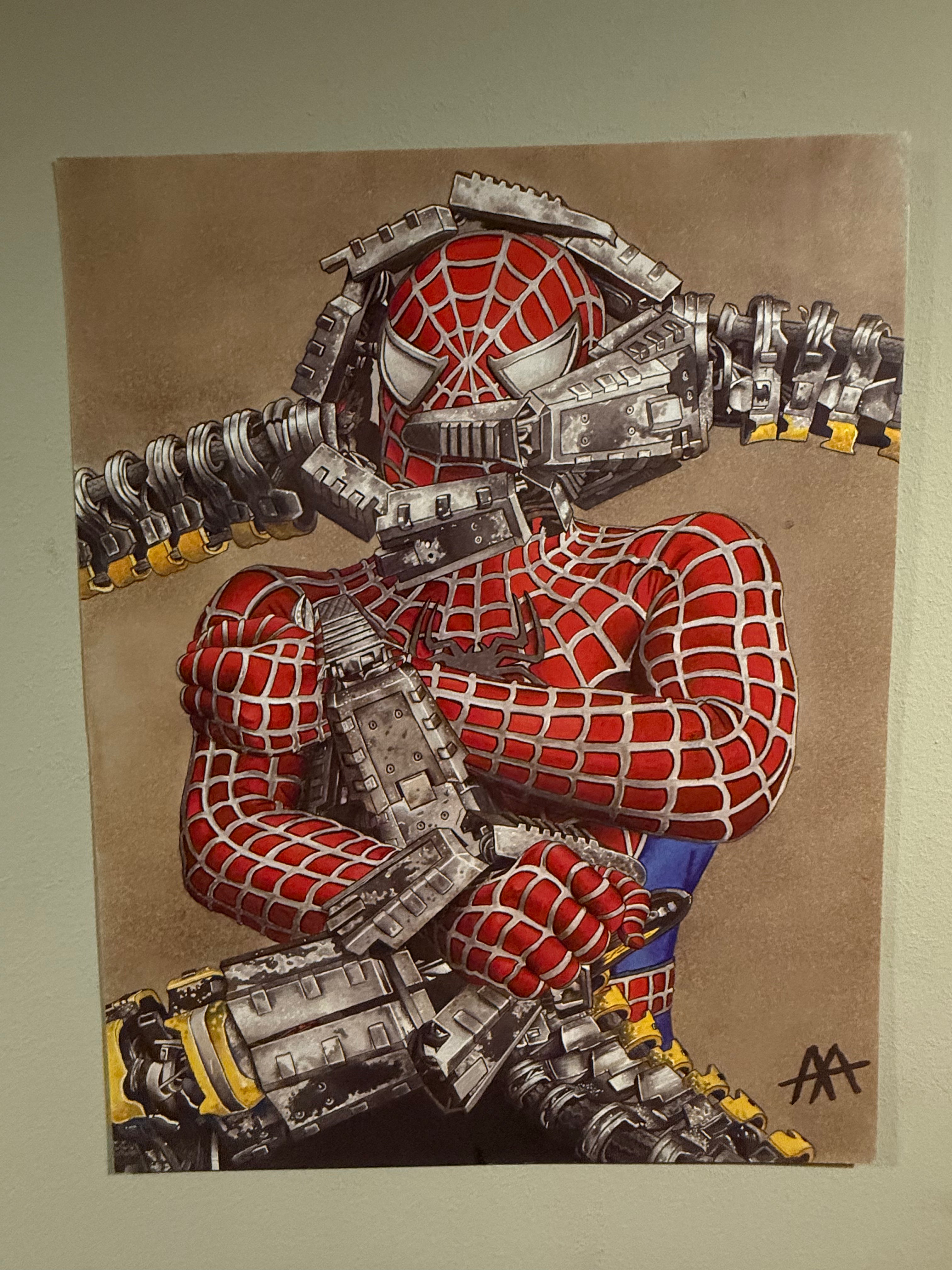 Spider-Man vs Doc Ock — Original hand-painted Spider-Man vs Doc Ock Marvel comic pop art print by Antonio Adamo